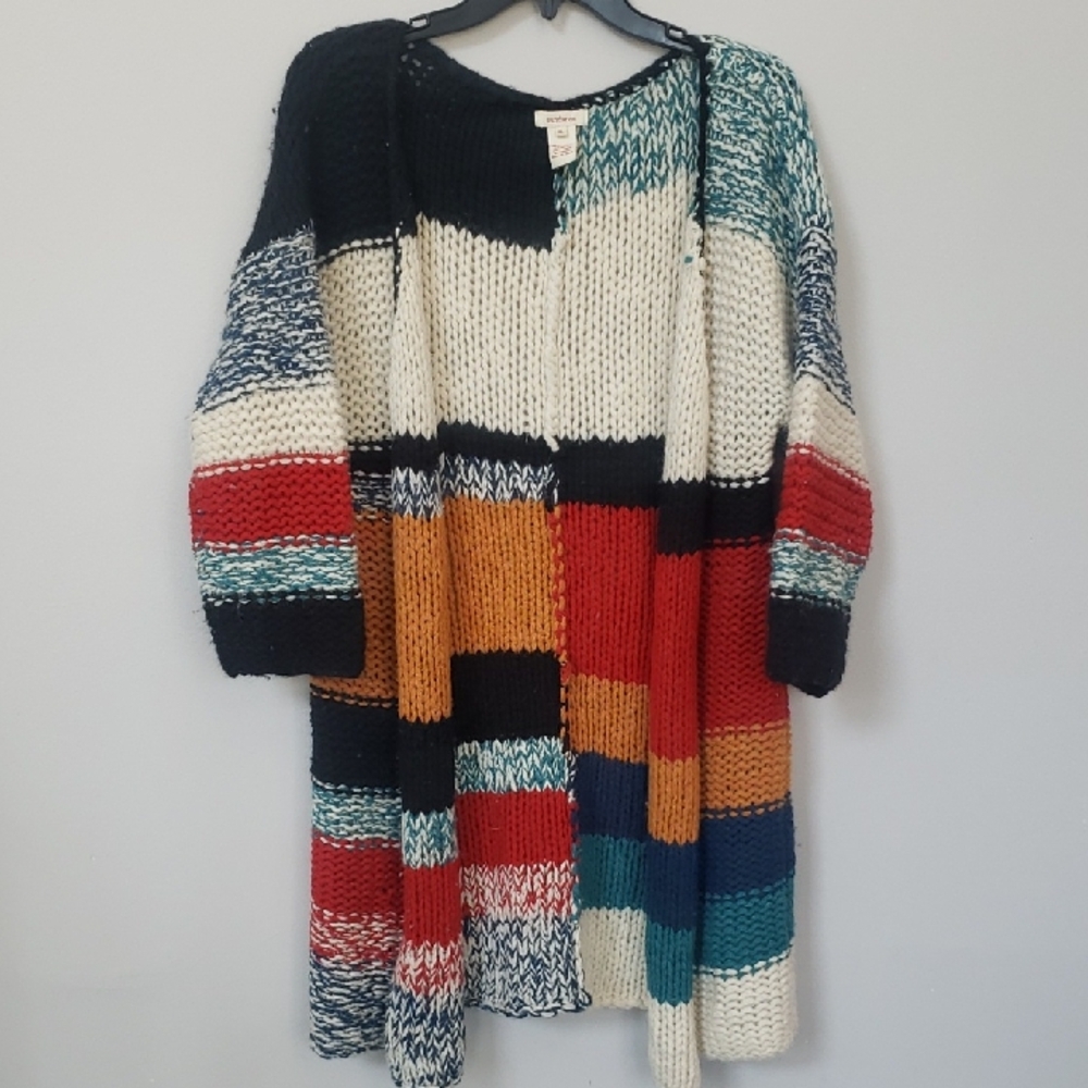 Sundance Multicolor Patchwork Open Cardigan Women… - image 1